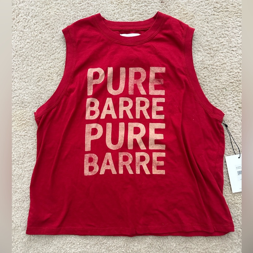 NWT pure barre spiritual gangster stacked Bowery tank red medium